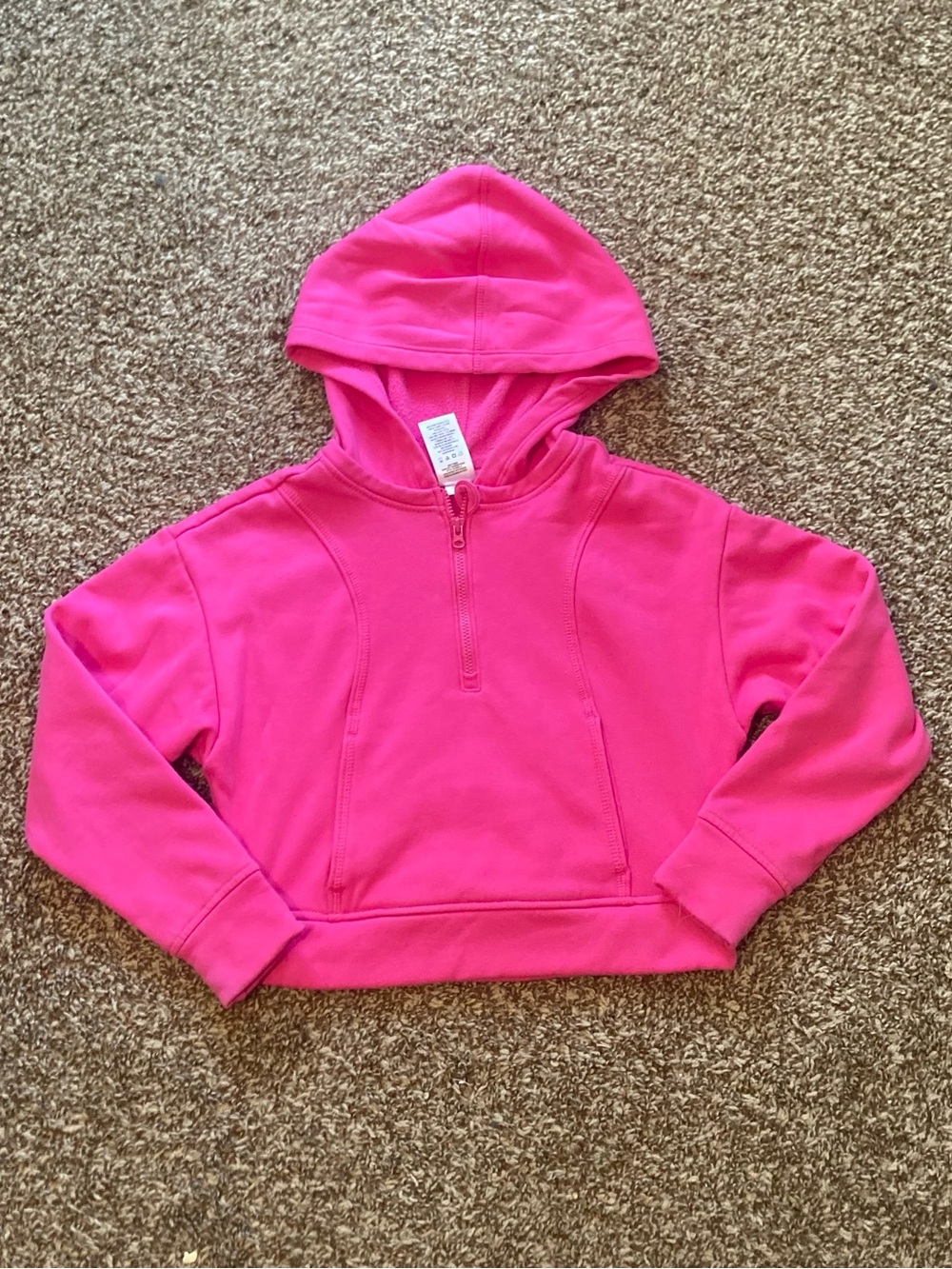 Girls' Pink Hooded Pullover Sweatshirt
